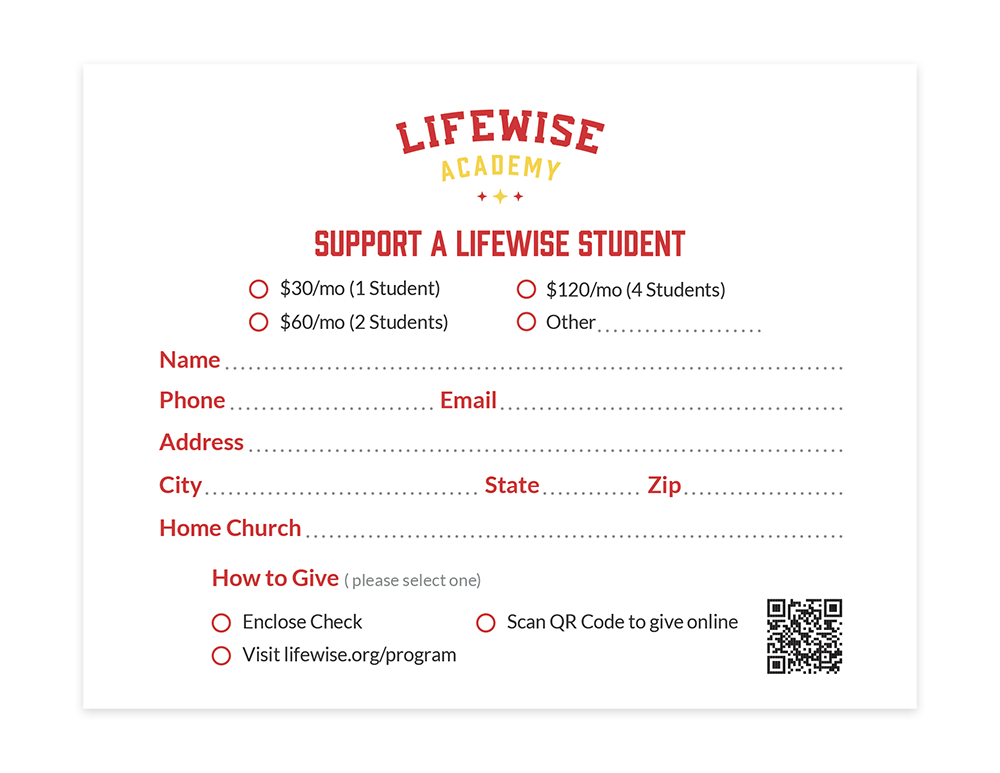 Evening of Impact Pledge Card