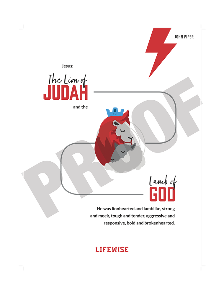 MS Laminated Poster 044 - (Jesus Lion and Lamb)