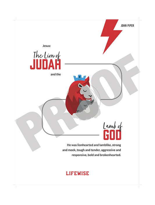 MS Laminated Poster 044 - (Jesus Lion and Lamb)